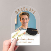 Afstuderen Foto Pet & Scroll Afstuderen Acryl Uitnodigingen (Insitu (Draagbaar))