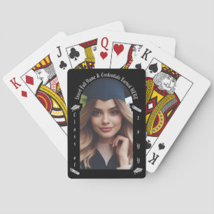 Afstuderen Foto, Pet & Tassel, Diploma - Black Arc Pokerkaarten