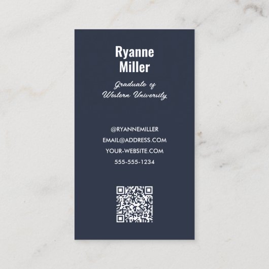 Afstuderen foto QR-code Contactkaartje (Achterkant)