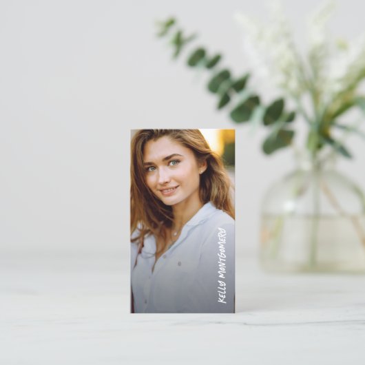 Afstuderen foto QR-code Contactkaartje (Staand voorkant)