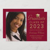 Afstuderen Foto Red Gold Afstudeerder Pet Script 2 Aankondiging (Voorkant / Achterkant)