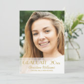 Afstuderen Foto Red Gold Script 2023 Afstudeerder  Kaart (Staand voorkant)