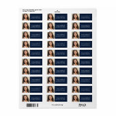 Afstuderen foto-retour-label etiket (Full Sheet)