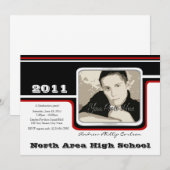 Afstuderen foto/ rode streep kaart (Voorkant / Achterkant)