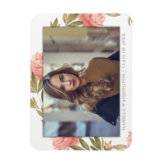 Afstuderen foto | Romantische Waterverf Magneet (Verticaal)