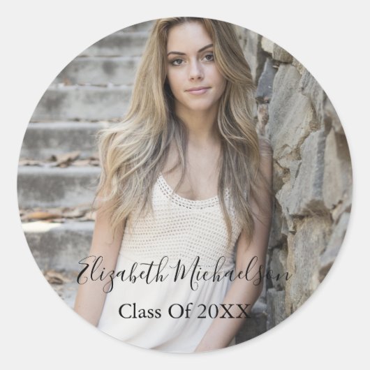 Afstuderen Foto Ronde Sticker (Voorkant)