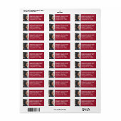 Afstuderen Foto Rood en Wit Retouradres Etiket (Full Sheet)