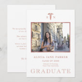 Afstuderen foto roos goud aankondiging (Voorkant / Achterkant)