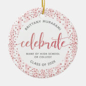 Afstuderen Foto Roos Gouden Glitter Script Keepsak Keramisch Ornament (Voorkant)