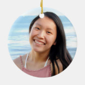 Afstuderen Foto Roos Gouden Glitter Script Keepsak Keramisch Ornament (Achterkant)