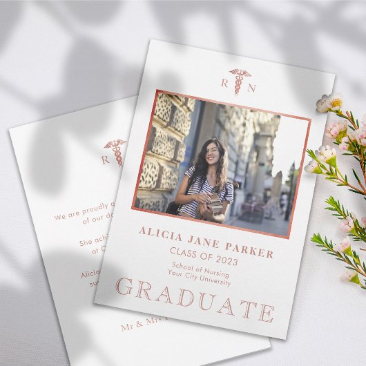 Afstuderen foto roos goudglitter