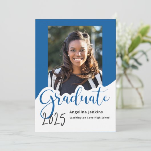 Afstuderen foto Royal Blue 2025 Aankondiging (Staand voorkant)