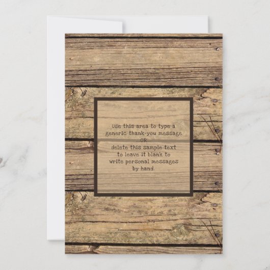 Afstuderen Foto Rustic Country Wood Dank je Bedankkaart (Achterkant)