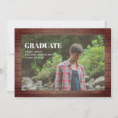 Afstuderen foto rustieke houten plank kaart (Voorkant)