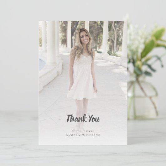 Afstuderen Foto Script Typografie Bedankt (Staand voorkant)