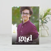 Afstuderen foto simpele moderne, gedurfde typograf aankondiging (Staand voorkant)