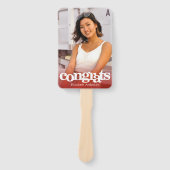 Afstuderen foto simpele moderne trendy red keepomw handwaaier (Voorkant)