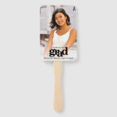 Afstuderen foto simpele moderne typografie keepsla handwaaier (Achterkant)