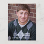 Afstuderen Foto Simple Black en White Invitation Briefkaart (Voorkant)