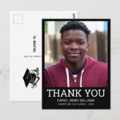 Afstuderen Foto Simple Black Hartelijk dank Briefkaart (Voorkant / Achterkant)