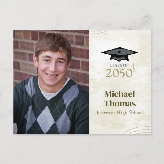 Afstuderen Foto Simple Minimalist Mortar Board Briefkaart (Voorkant)