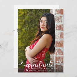 Afstuderen Foto Simple Modern Calligraphy Heatten Aankondiging