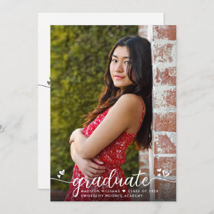 Afstuderen Foto Simple Modern Calligraphy Heatten Aankondiging