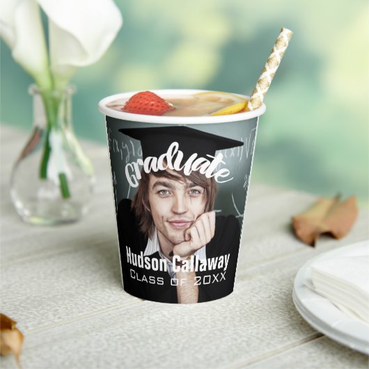 Afstuderen Foto Simple Moderne Open House Party Pa Papieren Bekers (Insitu)