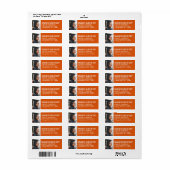 Afstuderen Foto Sinaasappel en Wit Retouradres Etiket (Full Sheet)
