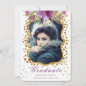 Afstuderen foto Sparkle Flowers Glitter Confetti Kaart (Voorkant)