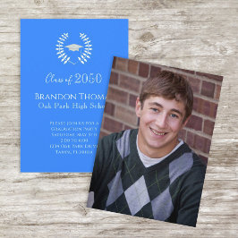 Afstuderen Foto Stijlvol Classic Laureate Blauw Kaart