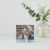 Afstuderen foto-student Modern Minimalist QR-code Vierkante Visitekaartje (Staand voorkant)