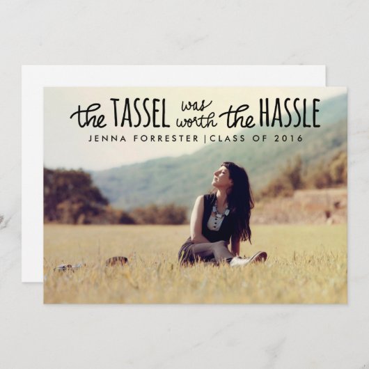 Afstuderen foto Tassel was het Hassle-script waard Kaart (Voorkant / Achterkant)