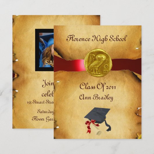 AFSTUDEREN FOTO TEMPLATE GOLD OWL KAART (Voorkant / Achterkant)