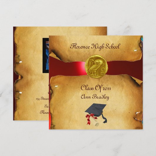 AFSTUDEREN FOTO TEMPLATE GOLD OWL KAART (Voorkant / Achterkant)