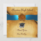 AFSTUDEREN FOTO-TEMPLATE PARCHMENT Blue Wax Seal Kaart (Voorkant)