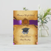 AFSTUDEREN FOTO-TEMPLATE PARCHMENT Blue Wax Seal Kaart (Staand voorkant)