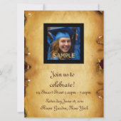 AFSTUDEREN FOTO-TEMPLATE PARCHMENT Blue Wax Seal Kaart (Achterkant)
