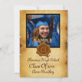 AFSTUDEREN FOTO TEMPLATE PARCHMENT Brown Wax Seal Kaart (Voorkant)