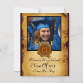 AFSTUDEREN FOTO TEMPLATE PARCHMENT Brown Wax Seal Kaart (Voorkant)