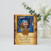 AFSTUDEREN FOTO TEMPLATE PARCHMENT Brown Wax Seal Kaart (Staand voorkant)