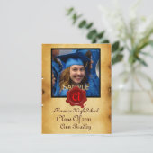 AFSTUDEREN FOTO TEMPLATE PARCHMENT Red Wax Seal Kaart (Staand voorkant)
