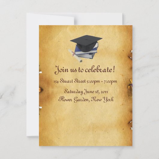 AFSTUDEREN FOTO TEMPLATE PARCHMENT Red Wax Seal Kaart (Achterkant)