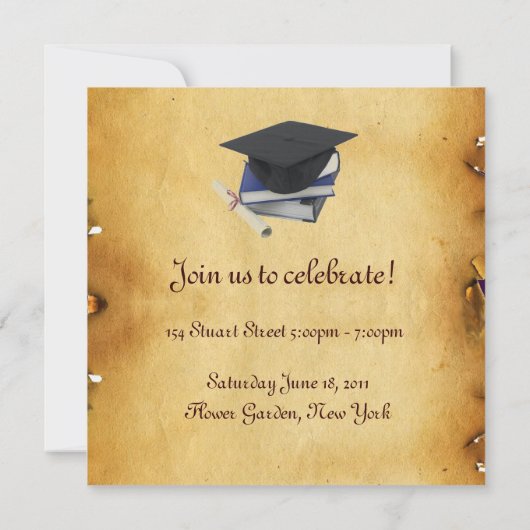 AFSTUDEREN FOTO TEMPLATE PARCHMENT Red Wax Seal Kaart (Achterkant)