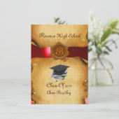 AFSTUDEREN FOTO TEMPLATE PARCHMENT Red Wax Seal Kaart (Staand voorkant)