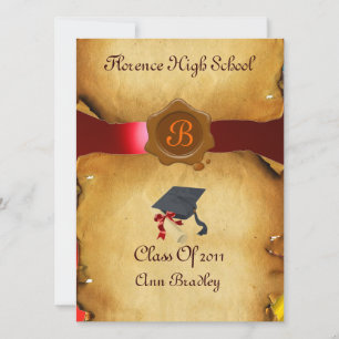 AFSTUDEREN FOTO TEMPLATE PARCHMENT Red Wax Seal Kaart