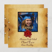 AFSTUDEREN FOTO TEMPLATE PARCHMENT Red Wax Seal Kaart (Voorkant / Achterkant)