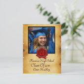 AFSTUDEREN FOTO TEMPLATE PARCHMENT Red Wax Seal Kaart (Staand voorkant)
