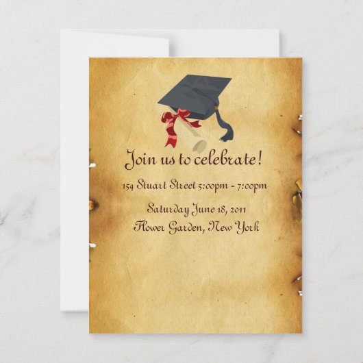 AFSTUDEREN FOTO TEMPLATE PARCHMENT Red Wax Seal Kaart (Achterkant)