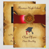 AFSTUDEREN FOTO TEMPLATE PARCHMENT Red Wax Seal Kaart (Voorkant / Achterkant)